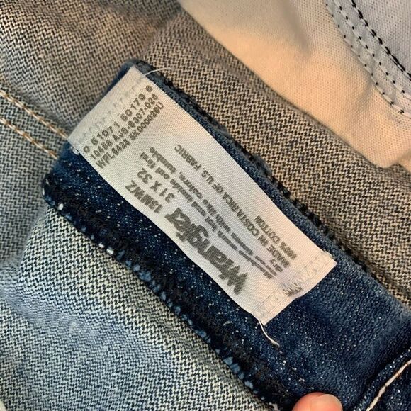 Vintage Wrangler Dark Wash High Rise Jeans 26” Zipper Straight Western - Picture 6 of 10